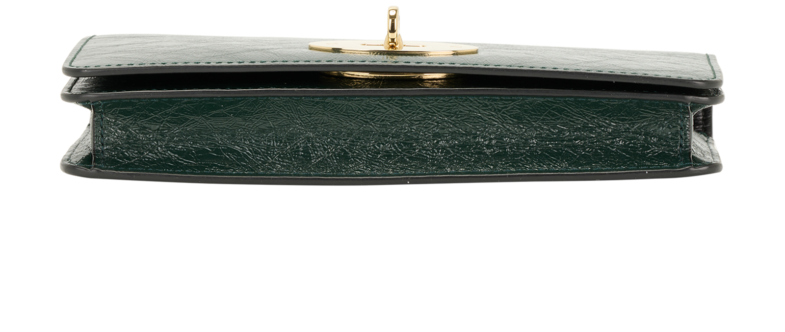 Bayswater Clutch On Chain, &pound;350, Handbags, Green, Patent Leather, Top view
